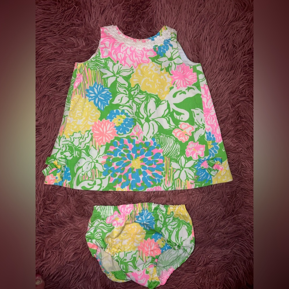 Lilly Pulitzer Girls 2 Piece Bloomer Set Size 18-24 Months